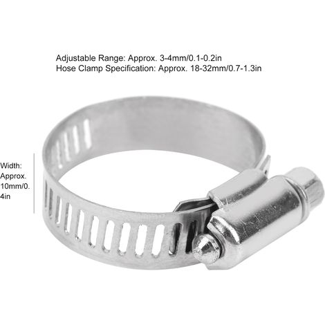 Lot de 100 colliers de serrage réglables en acier inoxydable, type cruciforme, largeur 10 mm (1/5)