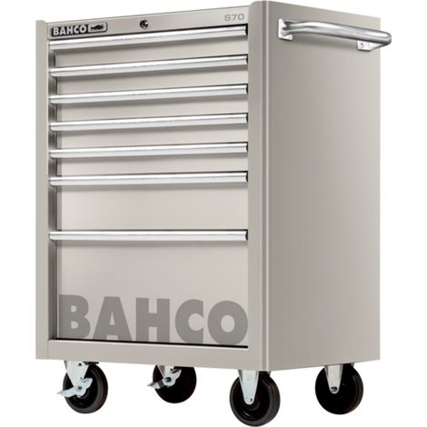 Bahco Edelstahlwerkstattwagen mit sieben Schubladen, 26, 958 mm x 501 mm x 677 mm