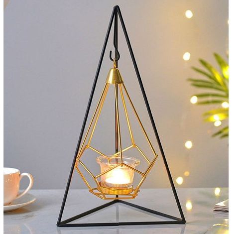 Metal Candle Holder, Modern Decorative Romantic Lantern, Frame for Living Room, Hotel, Restaurant (1/5)