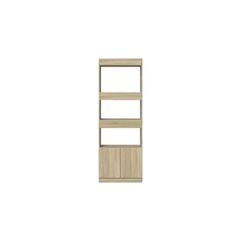 Bibliothèque multifonctionnelle en bois L63xH180xP33 – Collection Bibla-Chêne clair (1/5)