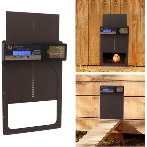 Puerta automática para gallinero , IP45, impermeable, programable, de aluminio, con temporizador para granjas domésticas, 100-240 V (1/5)