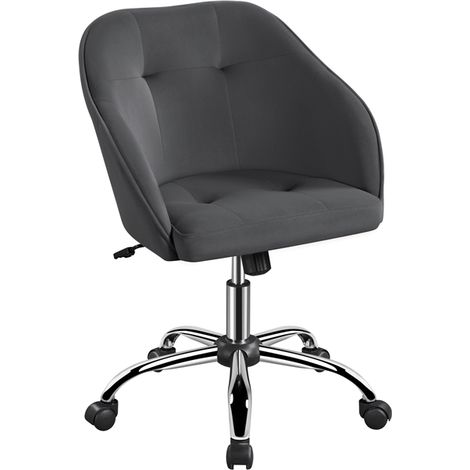 Homevive Silla de Oficina Giratoria de 360° de Terciopelo con Altura de Asiento Ajustable Silla Terciopelo Carga 136 KG