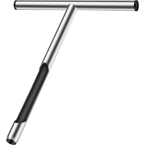 Échantillonneur Inoxydable en T Sol à Poignée en Acier pour Jardin Tige Métallique Argentée, Conception Légère et Robuste, Prise en Main Facile, pour Entretien du Gazon et Agriculture (1/5)