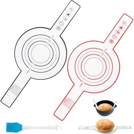 [NUNCA UTILIZADO]Tapete de silicona para hornear, 2 piezas, tapete de silicona antideslizante para repostería, lavable y reutilizable, tapete para hornear con asas extra largas para transferir masa (1/5)