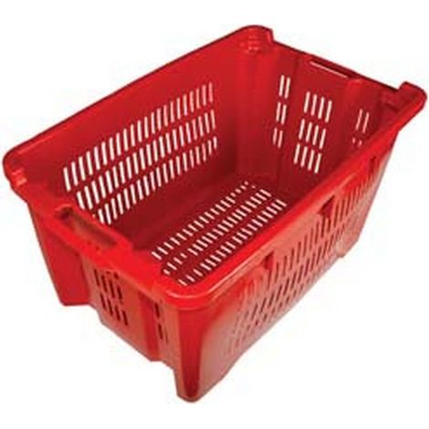 1PZ CESTA ORTOFRUTTA TUTTA FORATA IMPILABILE - lt.40 cm.56x35x31h.