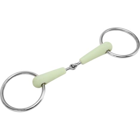 Mors de bride pour cheval, anneau libre en acier inoxydable gainé de caoutchouc, idéal pour l'entraînement et l'équitation. (1/5)