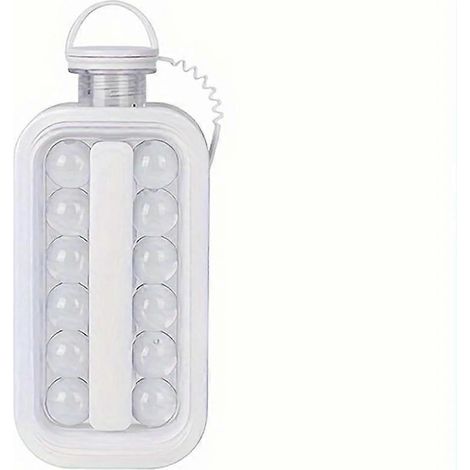 Bouteille isotherme portable avec broyeur à glaçons rond et bac à glaçons intégré, en silicone, pour la maison et les voyages (1/5)