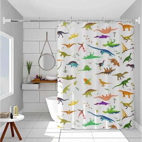 Duschvorhang Anti-Schimmel Dinosaurier - Wasserdicht - 150x200cm - PEVA