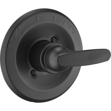 Kit de finition pour douche compatible avec les séries Delta 13/14 plaque de finition avec poignée (vanne et cartouche non incluses) (noir mat) (1/5)