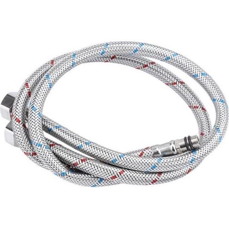 Tuyau d'arrivée d'eau chaude et froide pour robinet - Acier inoxydable - Flexible - G3/8 - Lot de 2 - 100 cm (1/4)