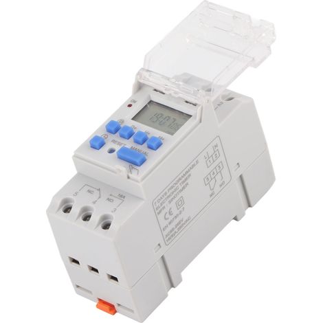 Minuterie hebdomadaire 12/24 h, 16 A, 85-265 V CA, avec écran LCD et interrupteur marche/arrêt, relais programmable (1/5)