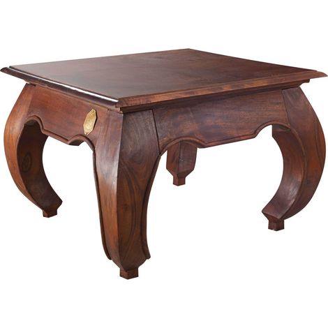tavolino da salotto in legno di Acacia 60x60x40 nougat laccato OPIUM 612 (1/3)