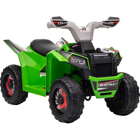 Quad électrique enfant 2,5 km/h marche avant arrière 18-36 mois vert sécurité