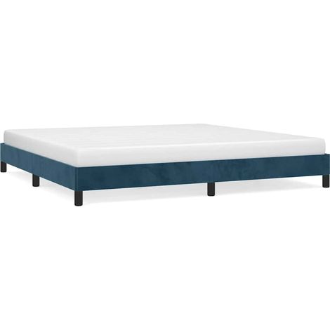 Maison Exclusive - Giroletto senza Materasso Blu Scuro 200x200 cm in Velluto (1/5)