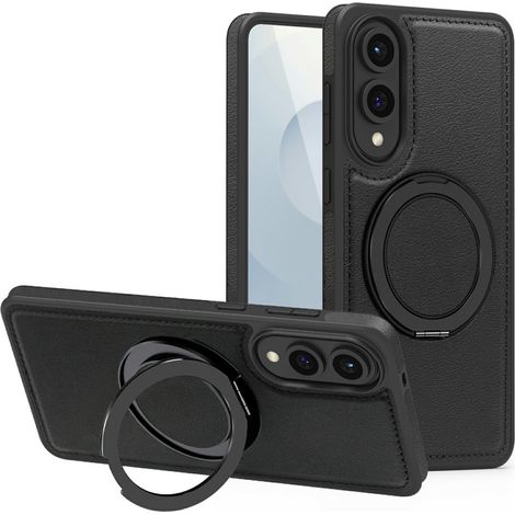Funda magnética con anillo giratorio para Samsung Galaxy S25 Edge - Negra (1/5)