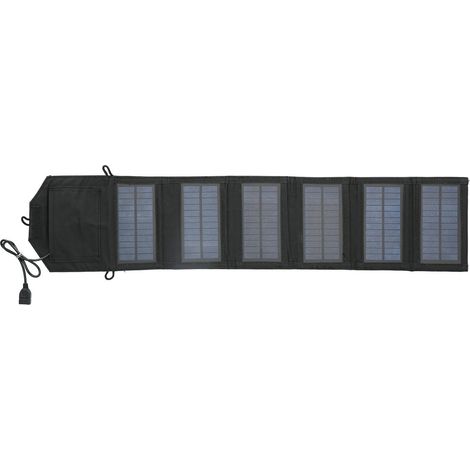 Panneau de charge solaire pliable en silicium cristallin, chargeur portable 10,5 W 5-6 V avec interface USB (1/5)