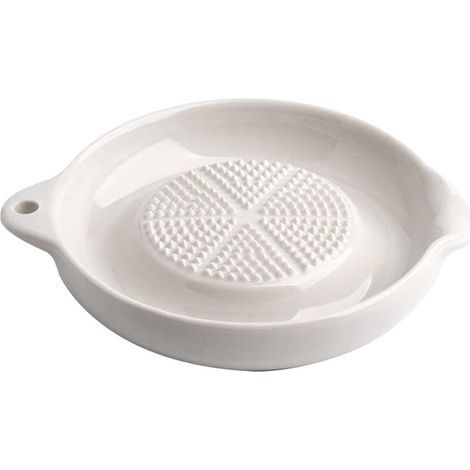 White ceramic grater (1 piece) for ginger, garlic, onion, cheese, lemon, chocolate, vegetables and fruits, baby feeding tool. (1/5)