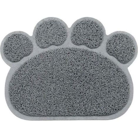 Tapis de toilette pour chat - PZCC - Forme patte - 40x30 cm - PVC antidérapant - Capture litière - Lot de 2 (1/2)