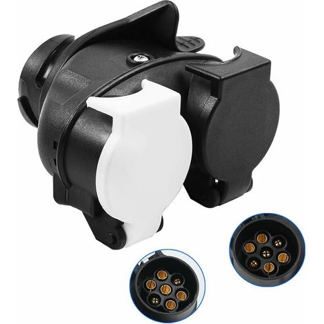 13-poliger Auto-auf-7-poliger Steckdosen-Adapter 12 V, 2-in-1-Anhänger-Adapter-Konverter, 13-poliger auf 7-poliger Anhänger-Adapter, wasserdichter Wohnwagen-Konverter