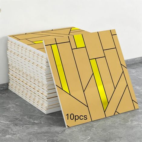 Set mit 10 selbstklebenden Tapeten in Holzoptik (Fliesenoptik, Maße: 30 x 30 x 0,2 cm) (1/5)