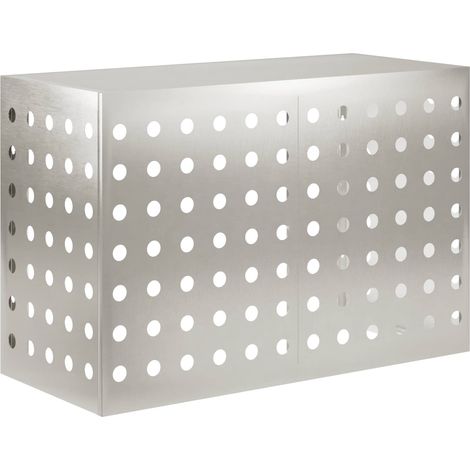 Klimaanlagenabdeckung Silber 90 x 40 x 60 cm Edelstahl vidaXL
