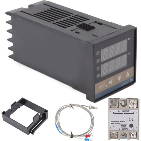 Thermostat numérique PID, régulateur de température, câble long 100-240 V, module relais thermocouple type K M6 impérial 40 A (1/5)