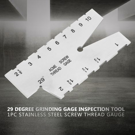 1 jauge de filetage en acier inoxydable, outil de contrôle de filetage à 29 degrés (1/5)
