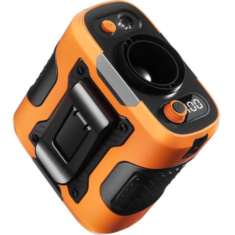 1 Ventilateur de ceinture, 100 vitesses, moteur sans balais, lampe LED, batterie 5200 mAh, camping chantier (1/5)