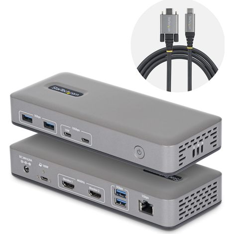 USB-C Dock 2x HDMI 4K60 1GbE 100W PD