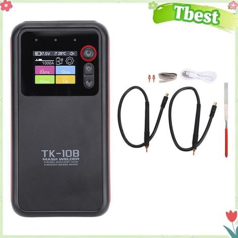 Soudeuse par points, écran d'affichage portable de 1,8 pouces, sortie réglable de 5 000 mAh pour tôle d'acier au fer Ni de 0,1 à (1/4)