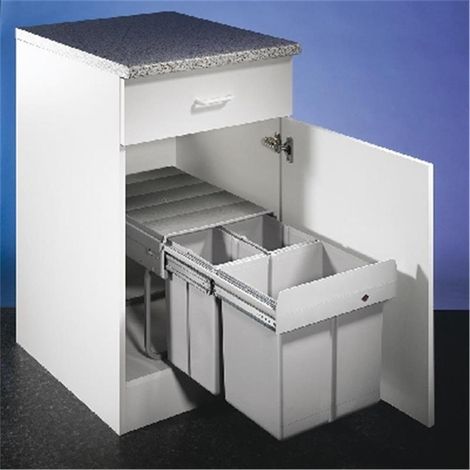 Wesco Trenta 6 DS, Abfallsammler für Eckschränke, alu grau (1/2)