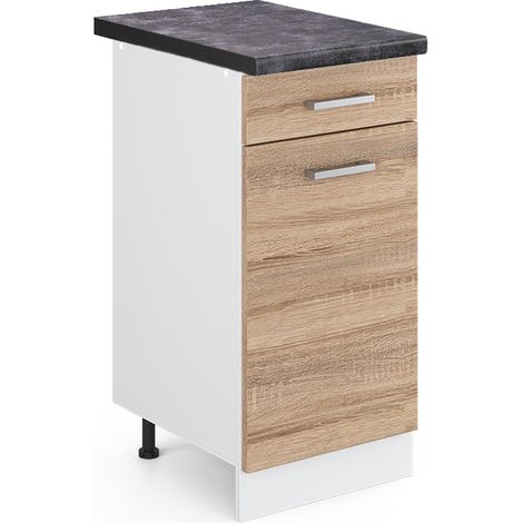 Mobiletto base per cucina R-Line, Sonoma, 40 cm , PL Antracite, Vicco