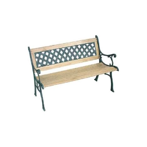 Vette banc losange en fonte et bois pour l'exte'rieur de couleur vert vieilli cm126x56x74h