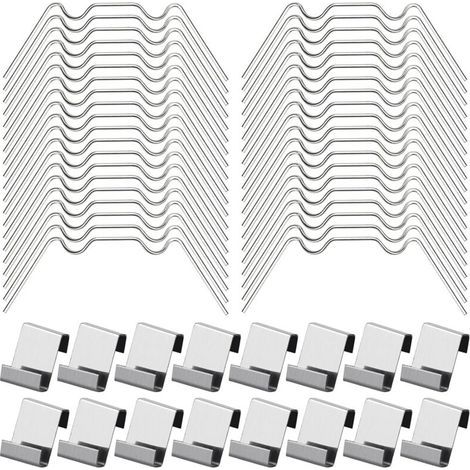 100Pcs Clips de Vitrage pour Serre Inclure 50Type W Serre Pinces en Acier Inoxydable et 50 Clips de Type Z pour Vitre de Serre (1/5)