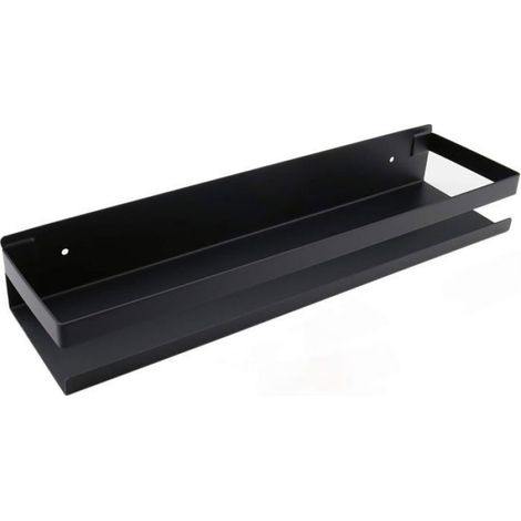 Étagère murale pour salle de bain - 20-40 cm - Moderne - Noir mat - Pour salle de bain, cuisine, douche - 40 cm (1/4)
