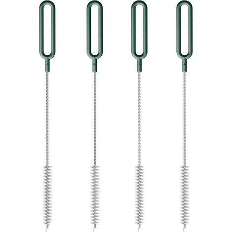 Goupillon Pour Pailles - Longueur 28 cm - Tête En Nylon Souple - Tige En Acier Inoxydable - Pour Bouteilles D Eau Boba Smoothie - Lot De 4 (1/5)