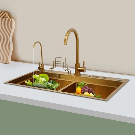 Lavello da cucina, lavello in acciaio inossidabile, set lavello da cucina multifunzione (1/5)