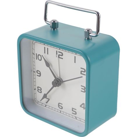 Réveil Silencieux Carré pour Garçon et Filles Réveil à Piles sans Bruit Cadran Lumineux Nocturne Horloge de Bureau Compacte Vert Paon Décoration de Table pour Chambre et Bureau (1/5)