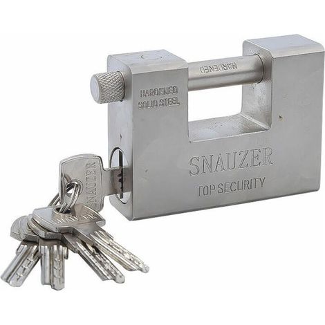 Cadenas Exterieur Ultra Robuste 1kg avec 5 Clés (Lot de 1) - Gros Cadenas Monobloc en Acier Solide Trempé - Manille de 12mm d’Épaisseur - Protège Garages, Containers, Barrières et Entrepôts (1/4)