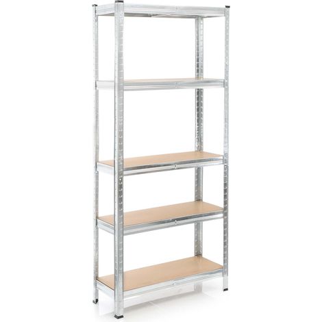 Wiltec Estantería para cargas pesadas zincada 174x75x30cm enchufable acero 875kg 5 baldas taller