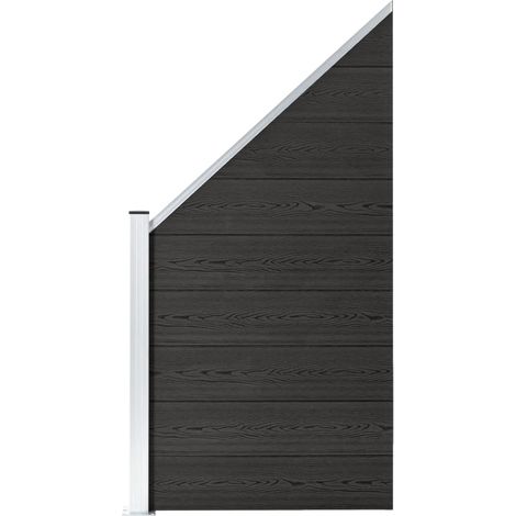 Zaunelement WPC 95x(105-180) cm Grau