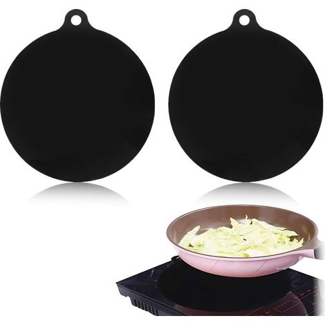 2 Pièces 24 cm Tapis de cuisson à Induction en Silicone : Tapis de Cuisson à Induction Protection Anti-rayures Réutilisable Tapis Isolé Thermique pour friteuses à Air Chaud Tapis (1/5)