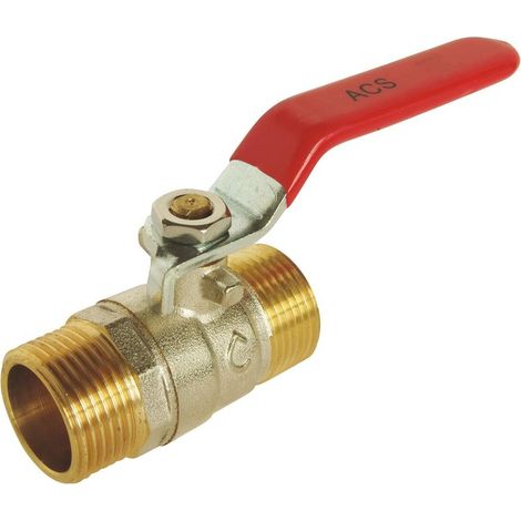 Vanne à sphère Double Mâle 3/4" - Économie et fiabilité - Corps en laiton CW617N - Étanchéité par double joints toriques - Garantie 3 ans - Utilisation eau chaude/froide (1/5)