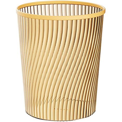 QORVA-Corbeille à papier ronde corbeilles circulaires en maille, Poubelle de Bureau, Poubelle de Recyclage, pour salle de bain, cuisine, bureau, Chambre, Organisateur de Bureau (Gold, 21.3X25CM)