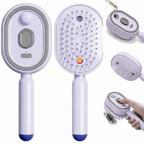 Brosse chauffante électrique à coussin d'air massant avec brumisateur, brosse vapeur électrique pour cheveux, brosse de coiffage antistatique rechargeable avec brumisateur fin (1/5)