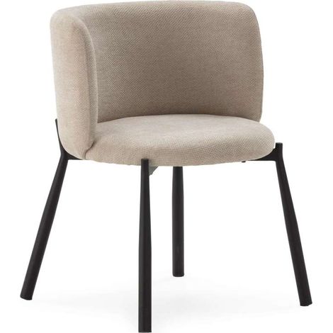 Pack de 2 butacas modelo Iria tapizado textil beige, 76.5cm (alto) 58cm (ancho) 58.5cm (largo) (1/5)
