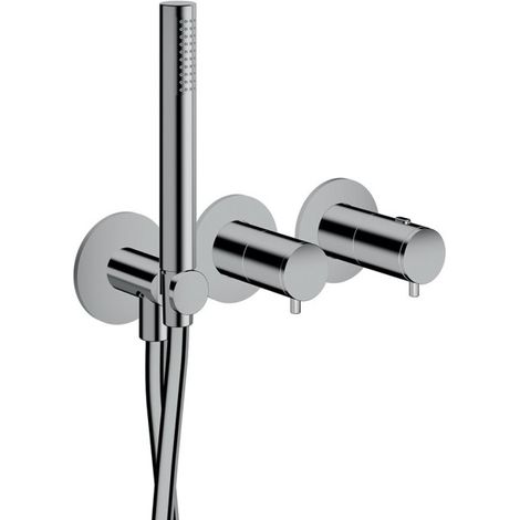 Façade douche/bain douche thermostatique 2 sorties Chromé - CRISTINA ONDYNA TV74251