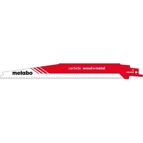 Lame de scie sabre METABO Carbide Wood + Metal 626560000 - 225x1,25mm (1/2)