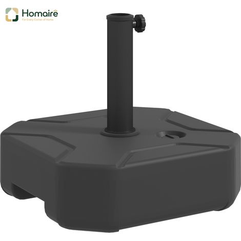HOMAIRE Ständer quadratique pour parasol remplissable jusqu'à 25 kg, compatible avec les parasols de 38/48mm