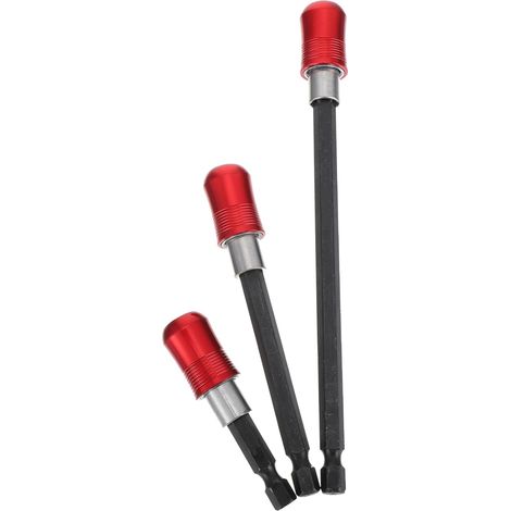 Tige D'extension Métallique 1/4 à Changement Rapide, Rouge, 1 Pièce Acier Inoxydable, Haute Dureté et Résistance à L'usure, Usage Maison et Bricolage (1/5)